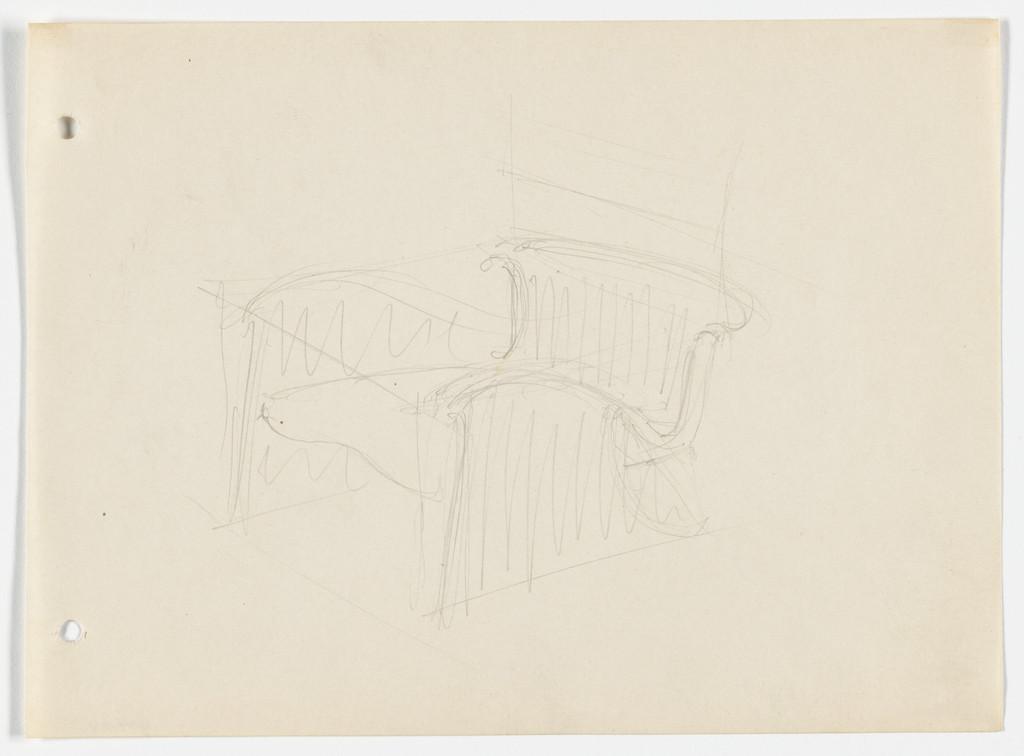 Conchoidal Chair with Arms (Perspective sketch)