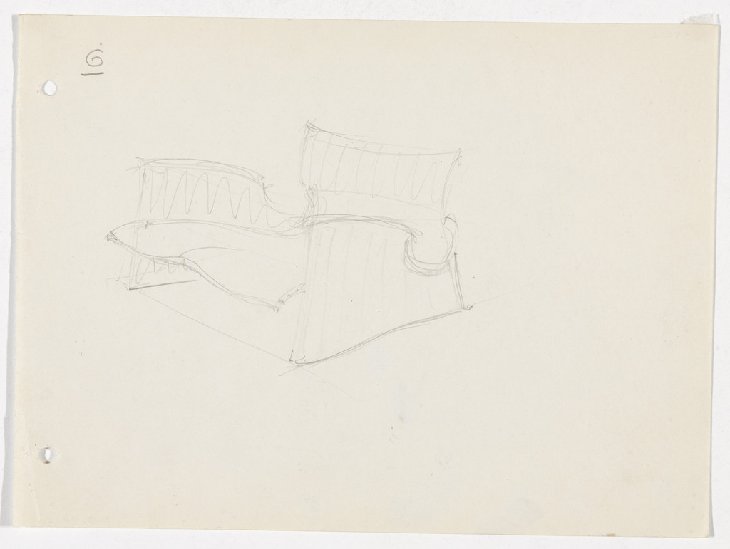 Conchoidal Chair with Arms (Perspective sketch)