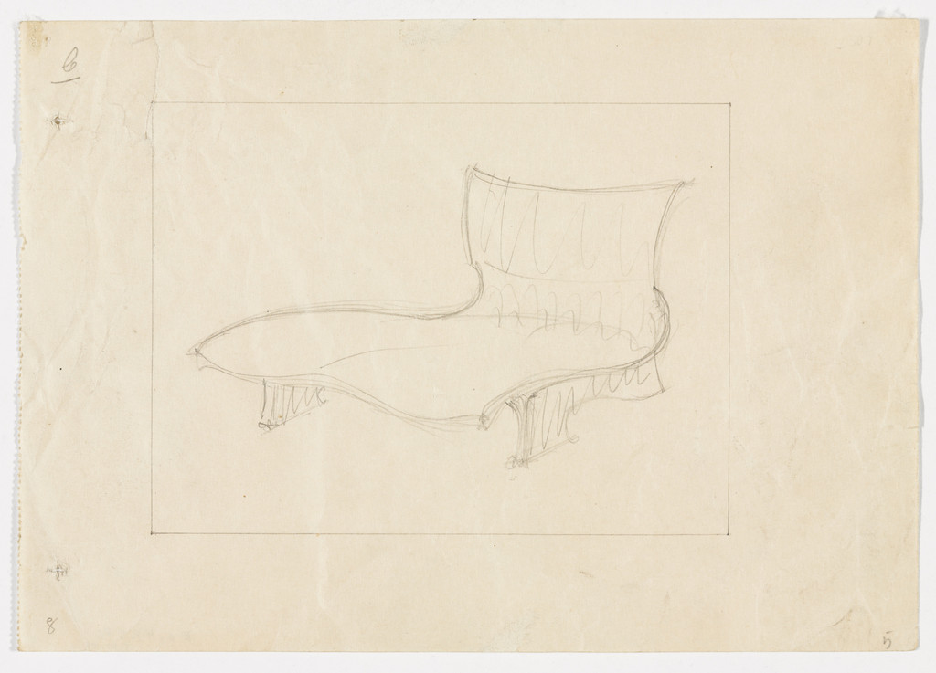 Conchoidal Chair without Arms (Perspective sketch)