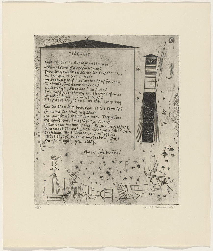 In-text plate (folio 20) from 21 Etchings and Poems