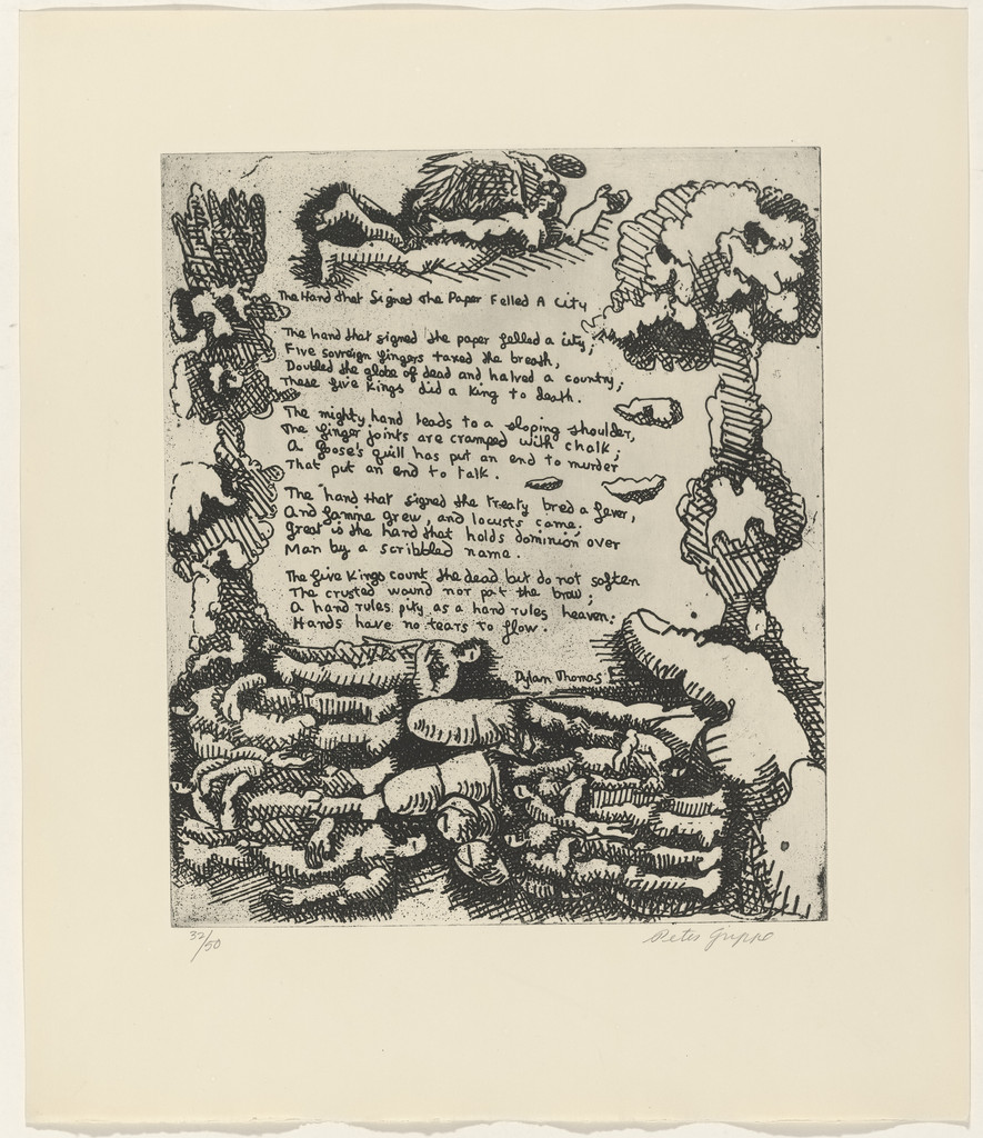 In-text plate (folio 9) from 21 Etchings and Poems