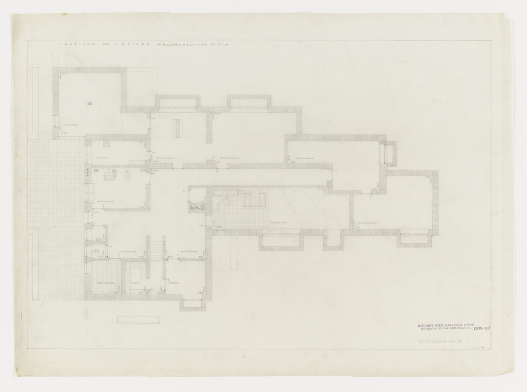 Josef Esters House, Krefeld, Germany, Basement plan