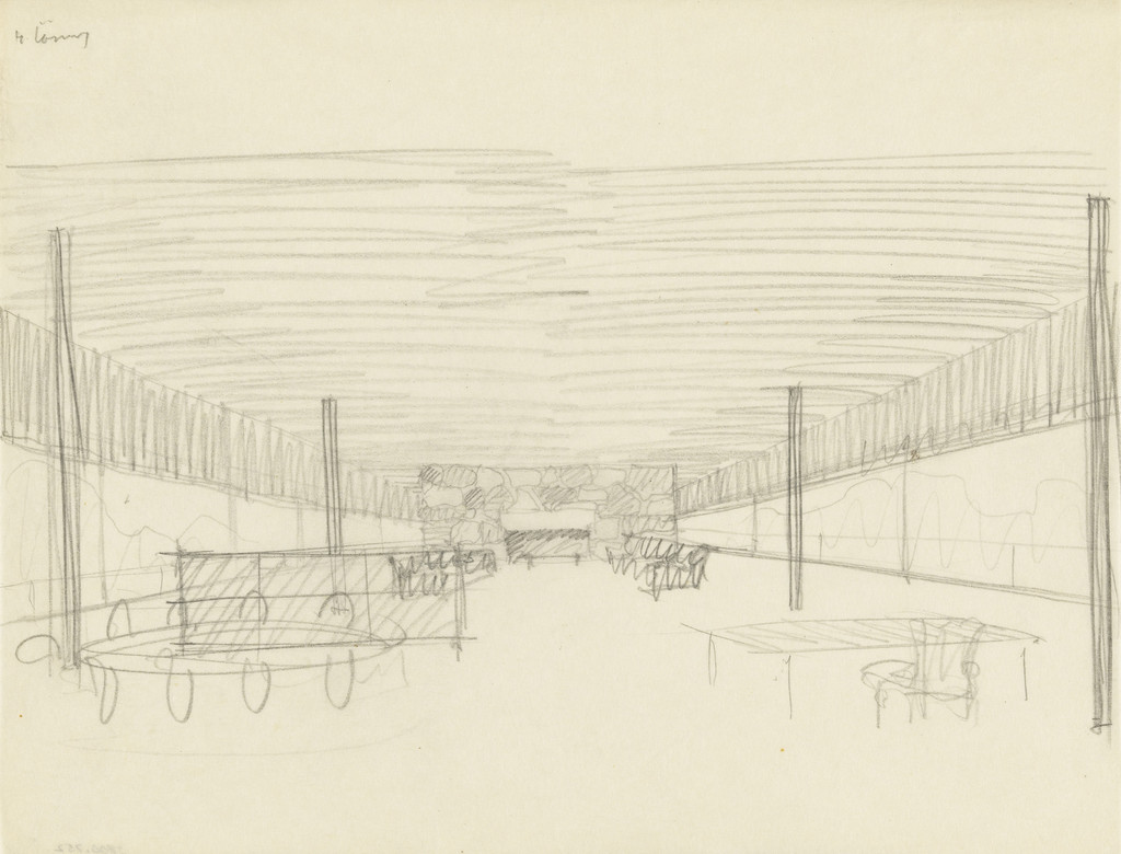 Resor House Project, Jackson Hole, Wyoming, Perspective sketch