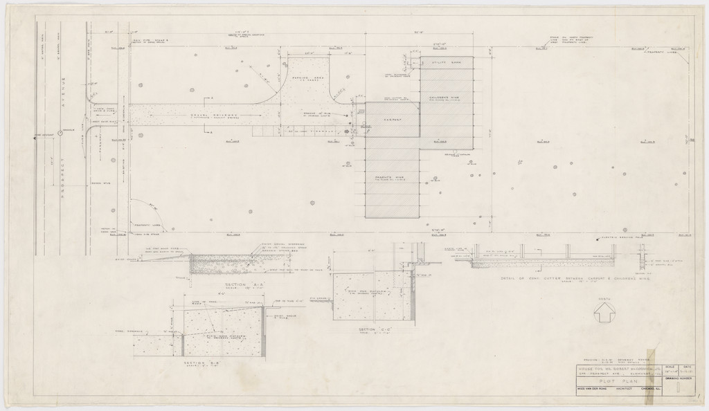 Robert H. McCormick House, Elmhurst, IL (Plot plan and section)