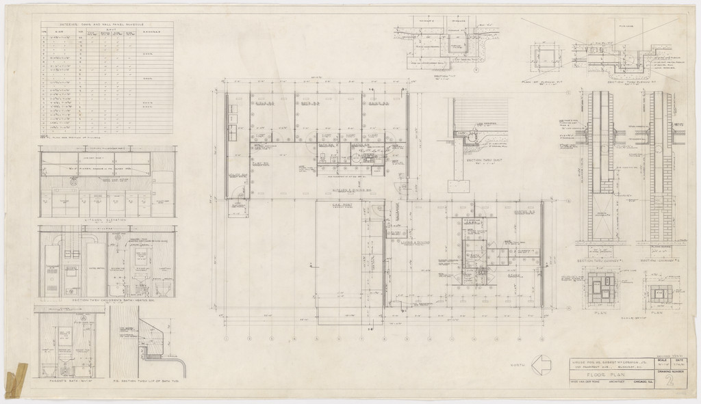 Robert H. McCormick House, Elmhurst, IL (Elevations, plans and sections)