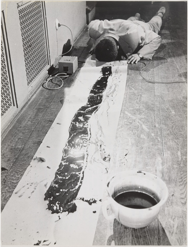 La Monte Young's Composition 1960 #10 (to Bob Morris) performed by Nam June Paik during Fluxus Internationale Festspiele Neuester Musik, Städtisches Museum, Wiesbaden, September 1–23, 1962