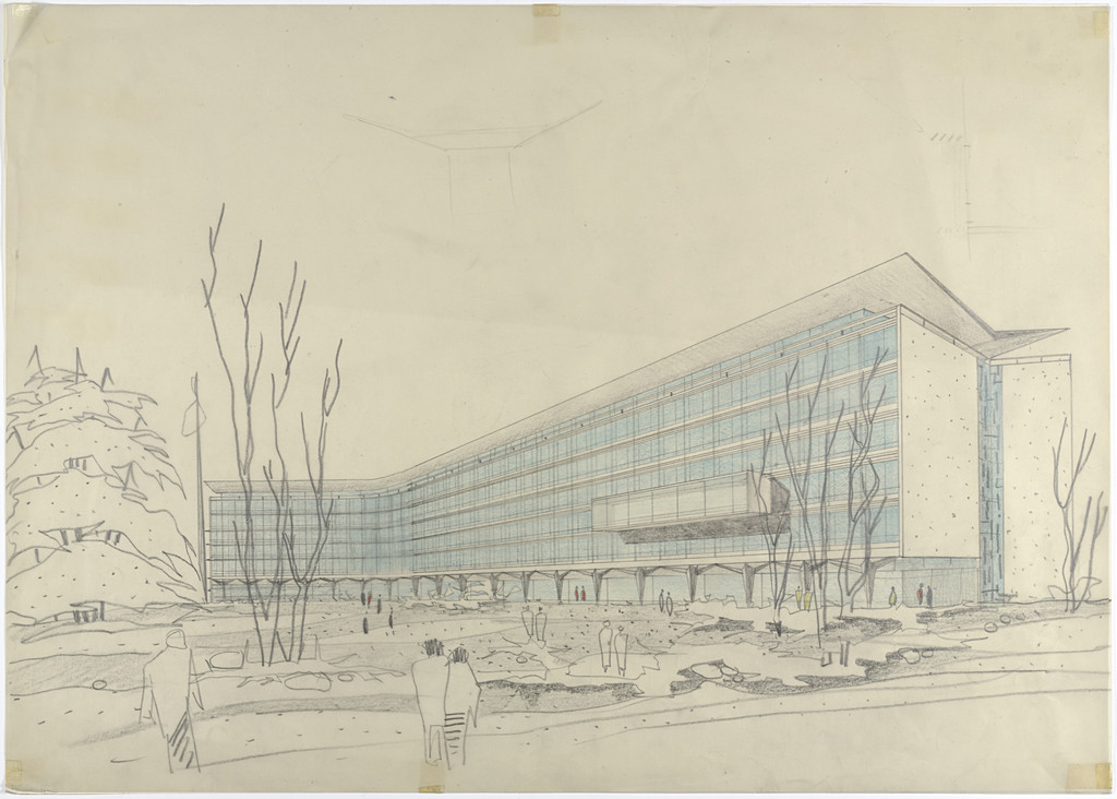 Nestle Headquarters, Vevey, Switzerland (Perspective, south façade)