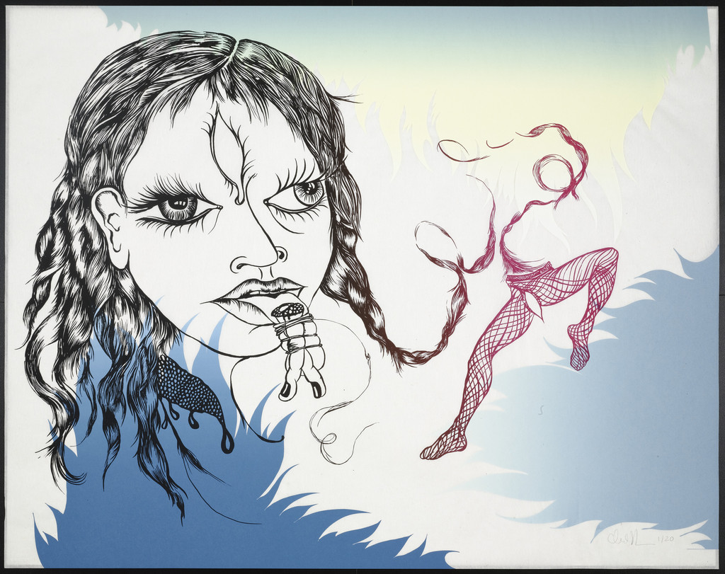 Untitled from Delicate Line (Corpse she was holding): Her head in the flames?