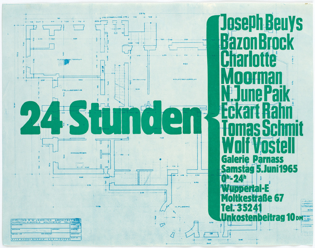 Poster for 24 Stunden (24 Hours),, Galerie Parnass, Wuppertal, June 5, 1965