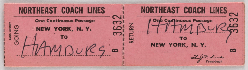 Bus ticket to Ginger Bread Castle, Hamburg, NJ