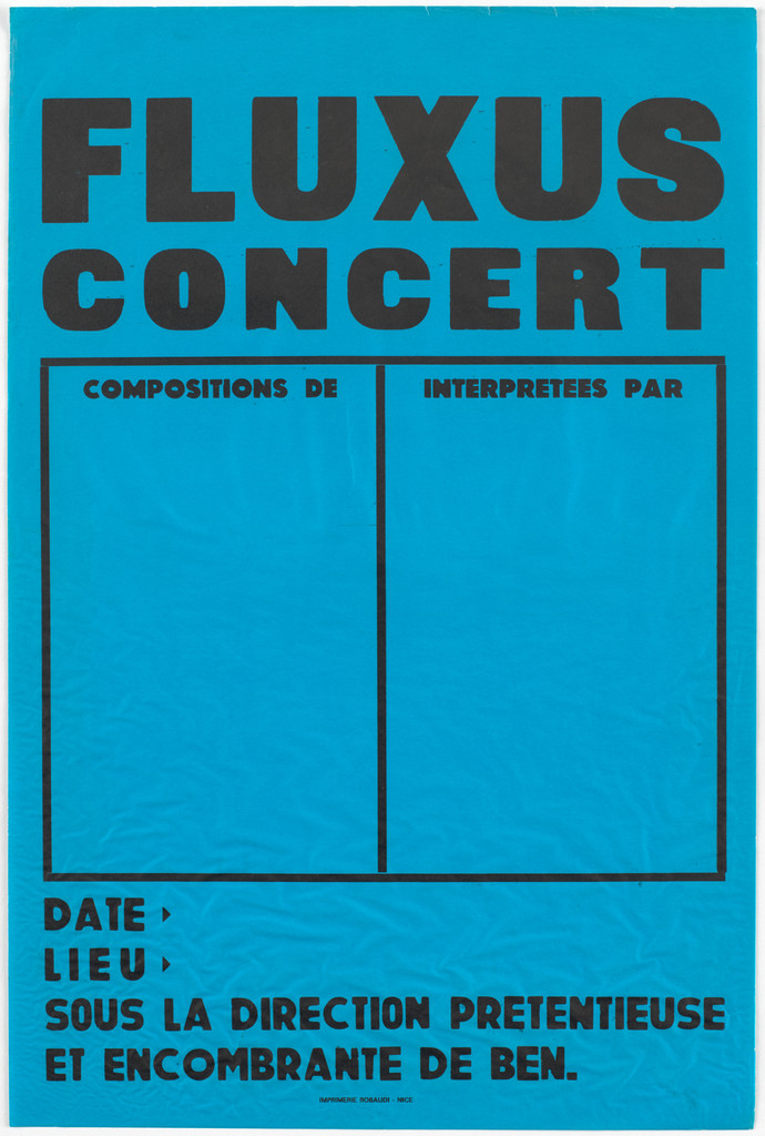 Unused poster for Fluxus Concert