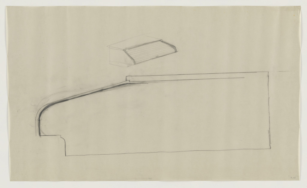 Design for Telefunken Record Player, Perspective and side elevation.