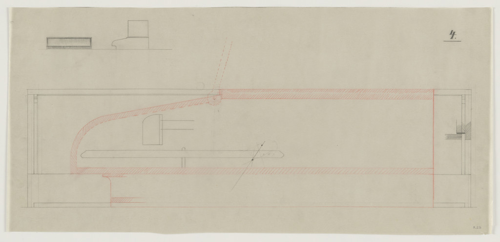 Design for Telefunken Record Player, Two elevations and section