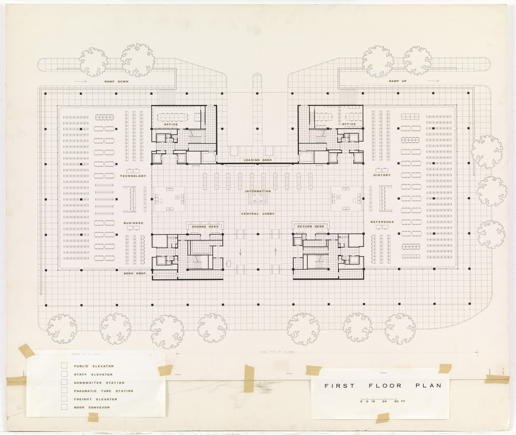 Martin Luther King Jr. Memorial Library, Washington, D.C., First floor plan