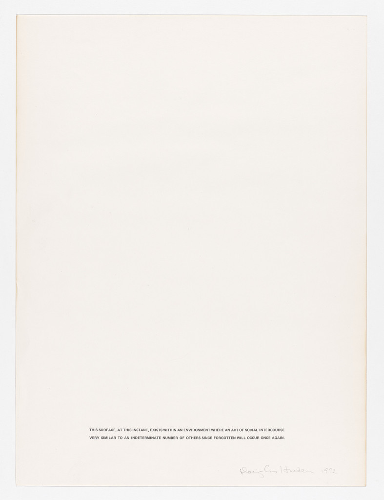 This Surface, at this Instant, Exists within an Environment Where an Act of Social Intercourse Very Similar to an Indeterminate Number of Others Since Forgotten Will Occur Once Again