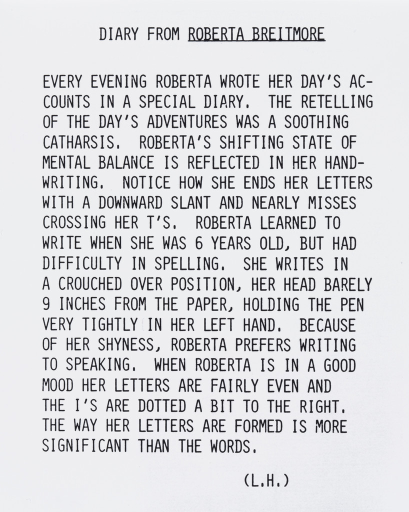Description of How Roberta Wrote in Her Diary