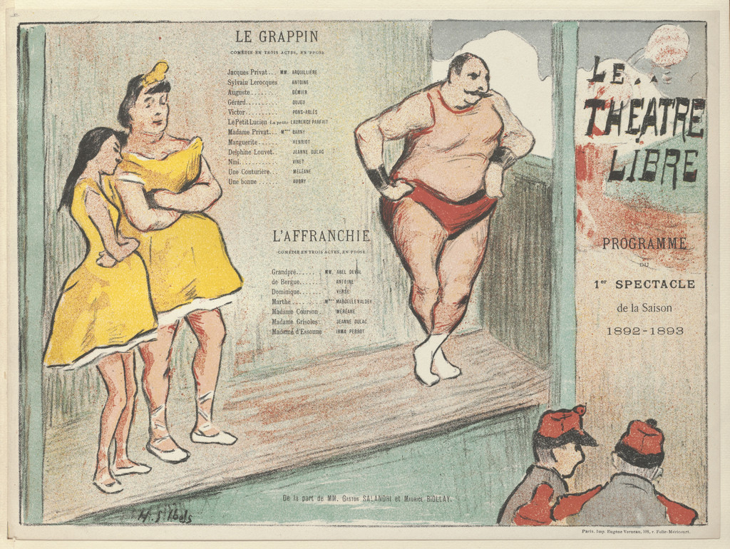 Program for The Grapnel (Le Grappin) and The Emancipated (L'Affranchie) from The Beraldi Album of Theatre Programs