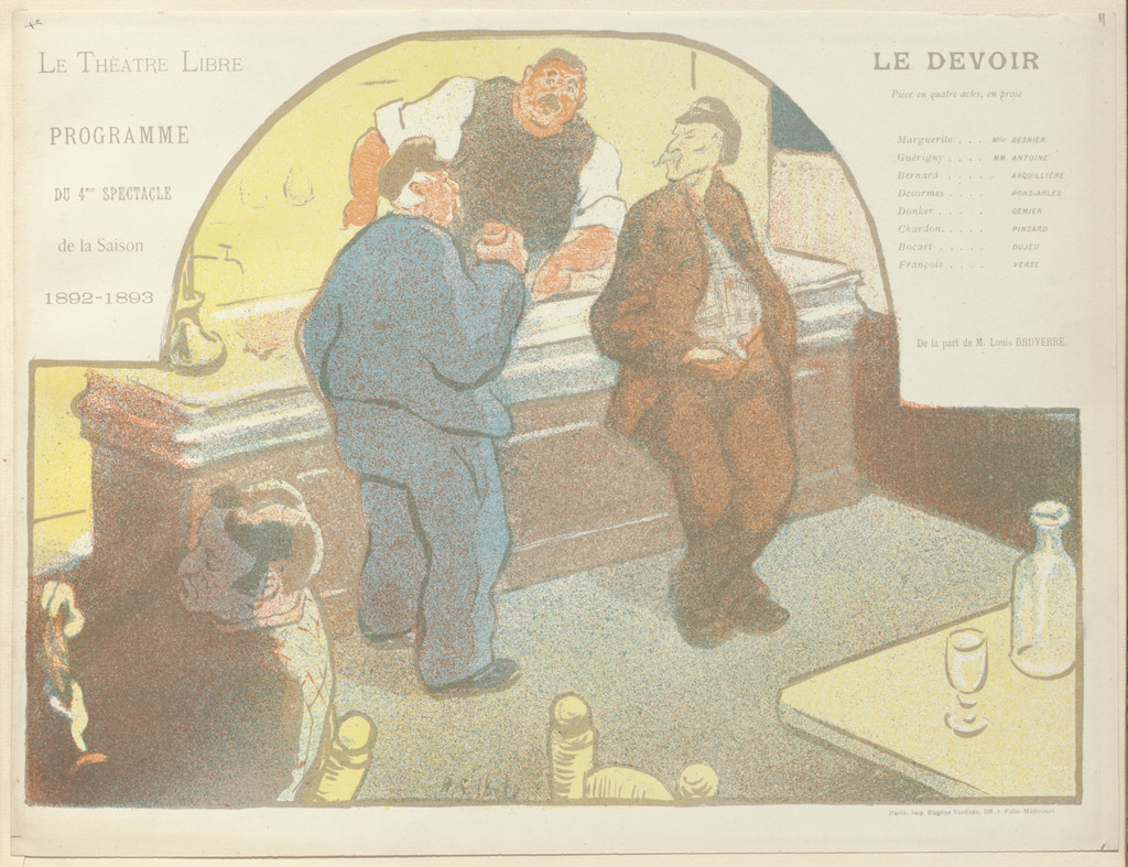 Program for The Duty (Le Devoir) from The Beraldi Album of Theatre Programs