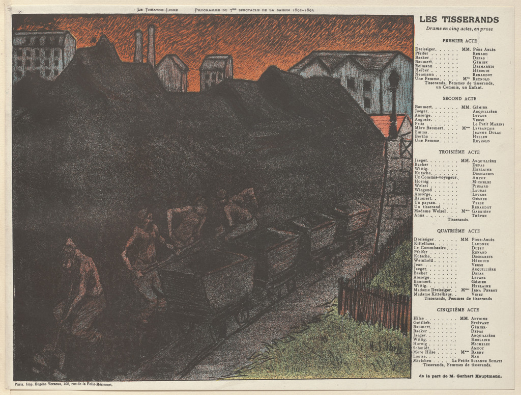 Program for The Weavers (Les Tisserands) from The Beraldi Album of Theatre Programs