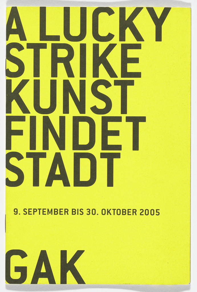 Exhibition brochure for A Lucky Strike, Gesellschaft für Aktuelle Kunst, Bremen, September 9–October 30, 2005