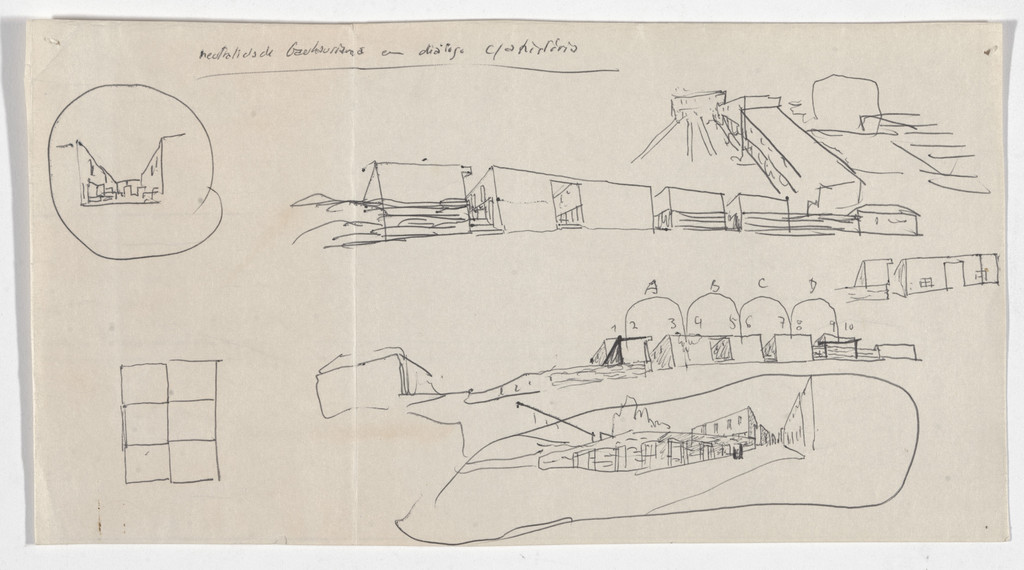 SAAL S. Victor Social Housing, Porto, Portugal (Plan and perspective sketches)