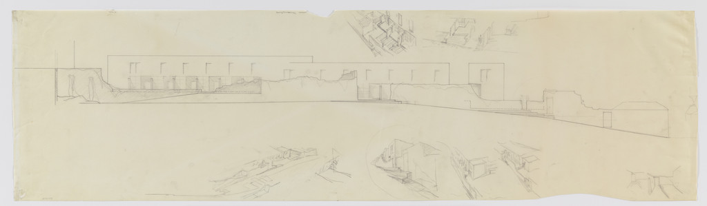 SAAL S. Victor Social Housing, Porto, Portugal (Elevation and perspective sketches)