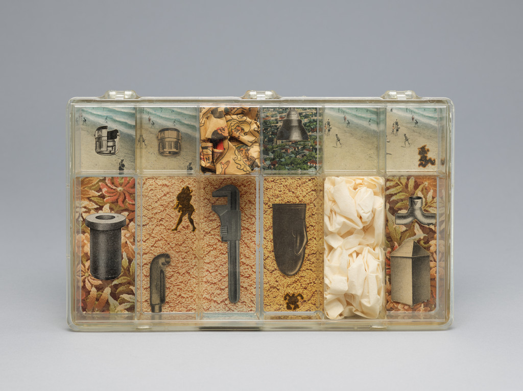 Untitled (Acrylic storage box and collage)