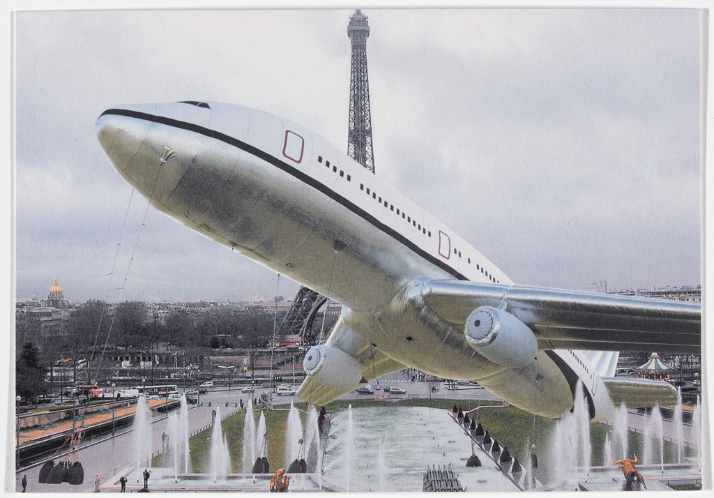 Announcement card for Plane Landing in Paris, Galerie Laurent Godin, FIAC Paris, October 21–23, 2008
