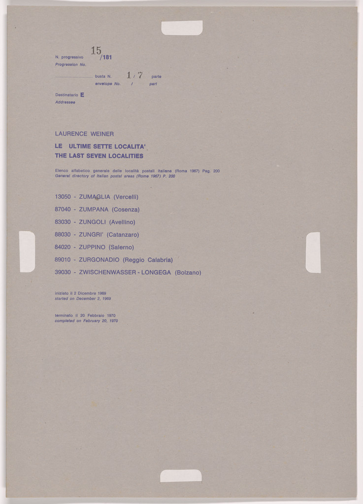 Postal Dossier (Dossier postale)