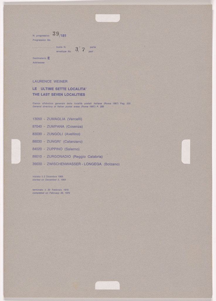 Postal Dossier (Dossier postale)