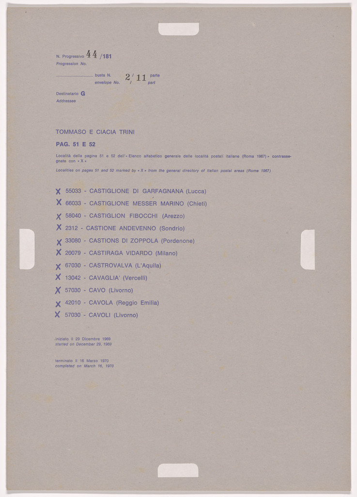 Postal Dossier (Dossier postale)