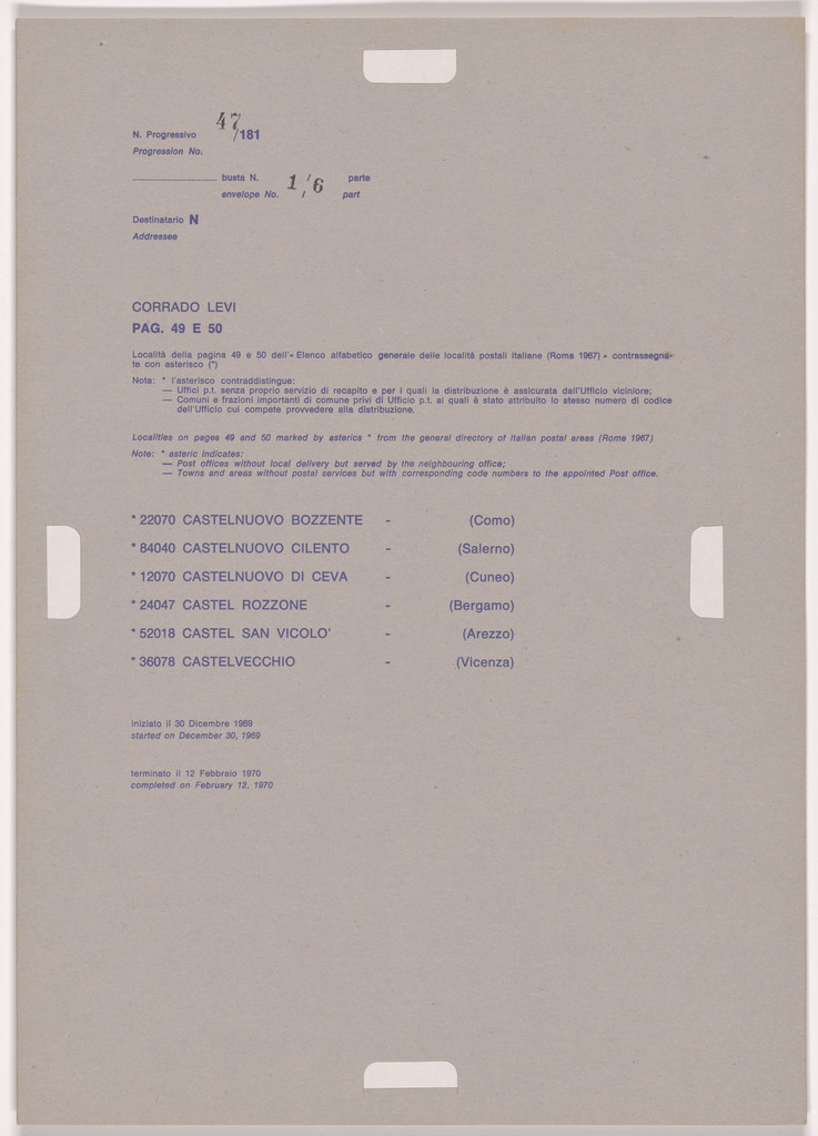 Postal Dossier (Dossier postale)