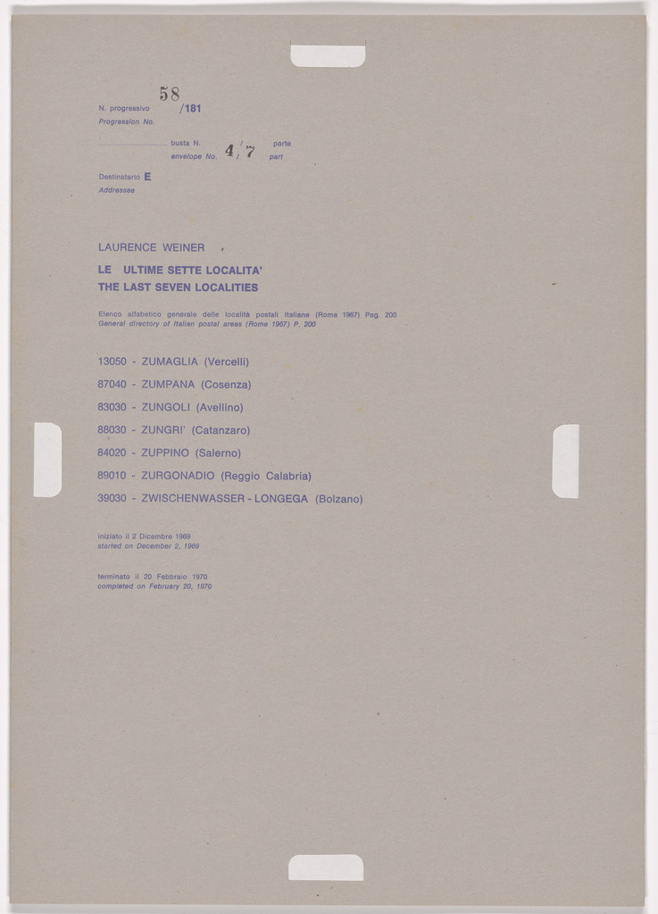 Postal Dossier (Dossier postale)