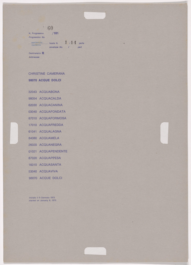 Postal Dossier (Dossier postale)