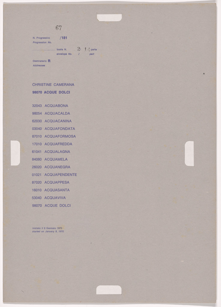 Postal Dossier (Dossier postale)