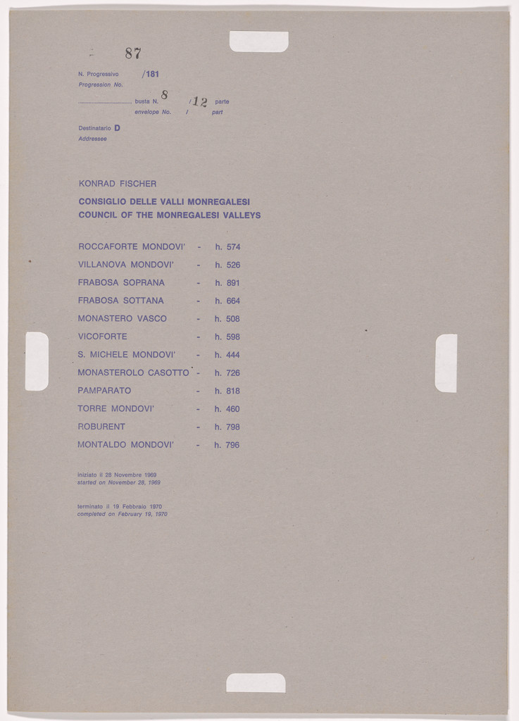 Postal Dossier (Dossier postale)