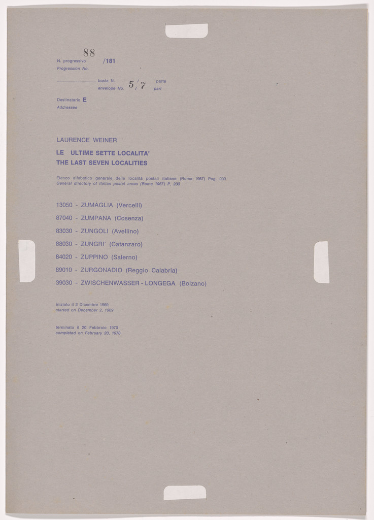 Postal Dossier (Dossier postale)