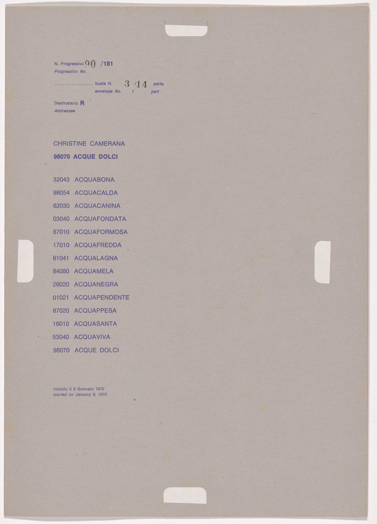 Postal Dossier (Dossier postale)