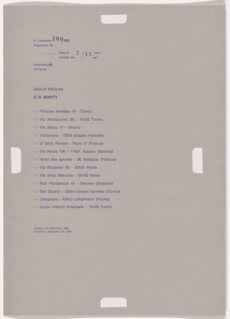 Postal Dossier (Dossier postale)