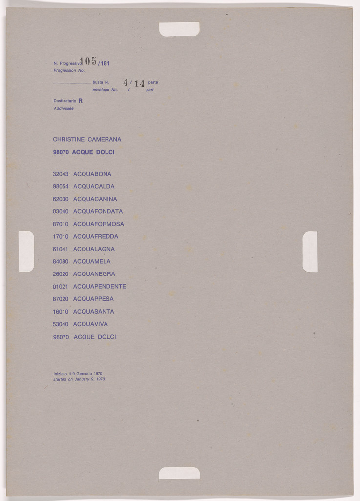 Postal Dossier (Dossier postale)