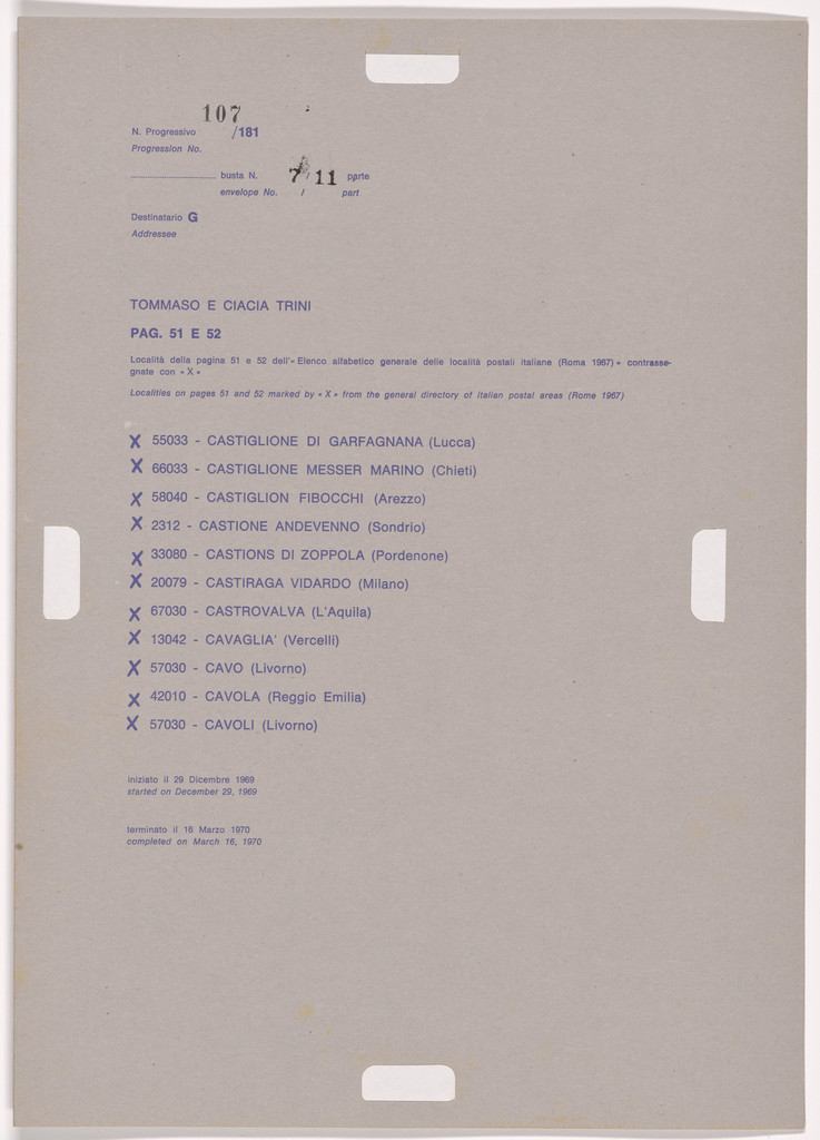 Postal Dossier (Dossier postale)