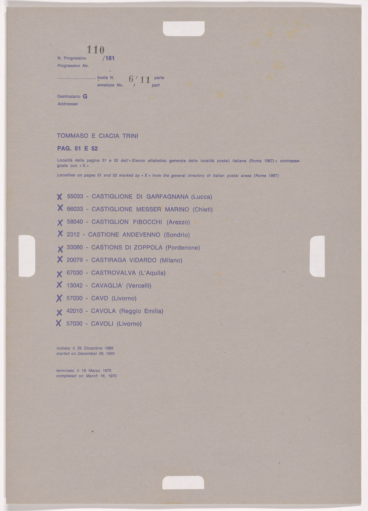 Postal Dossier (Dossier postale)