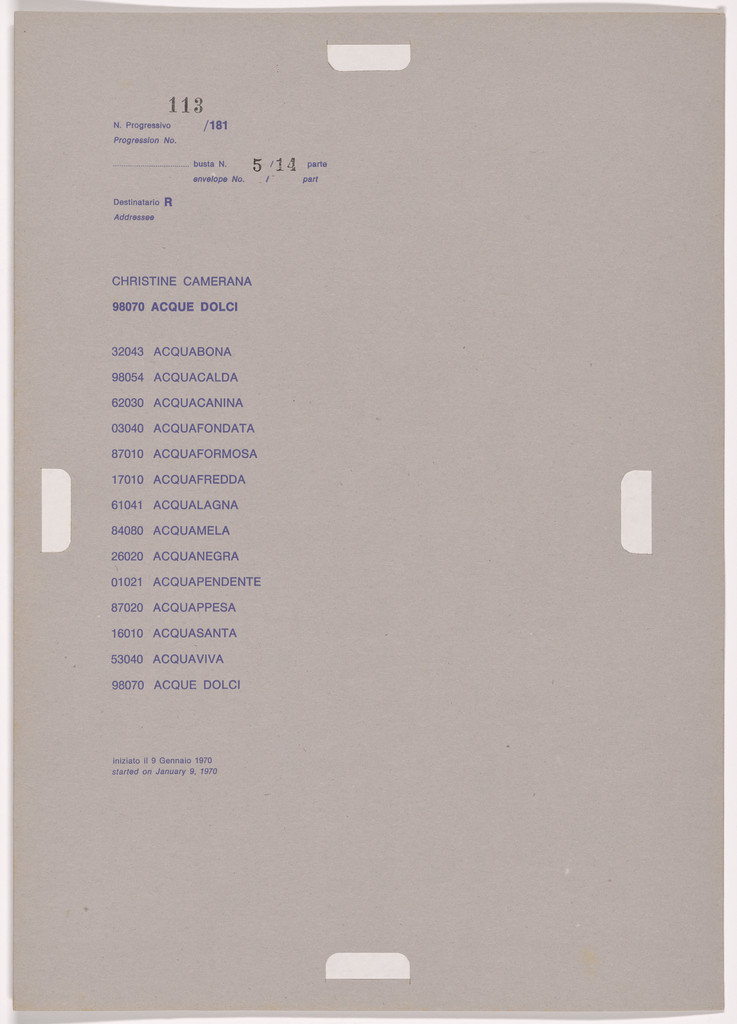 Postal Dossier (Dossier postale)