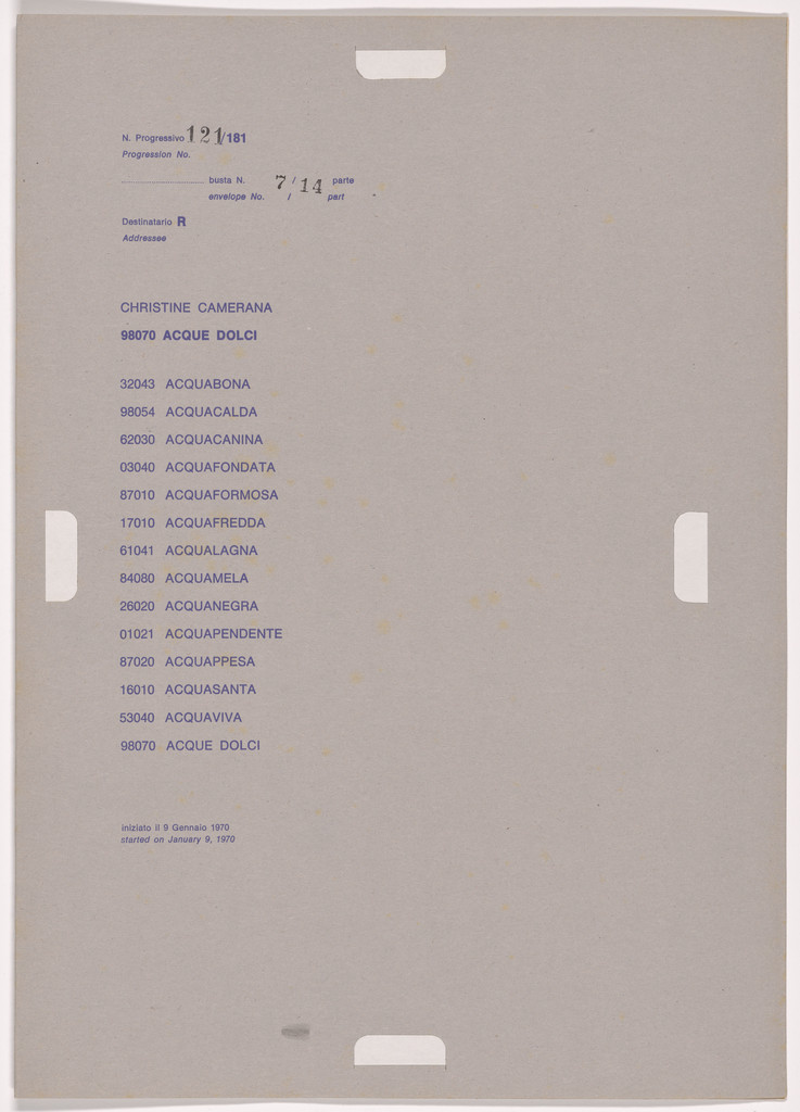Postal Dossier (Dossier postale)