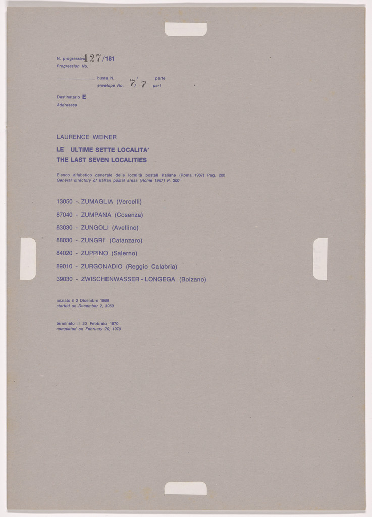 Postal Dossier (Dossier postale)