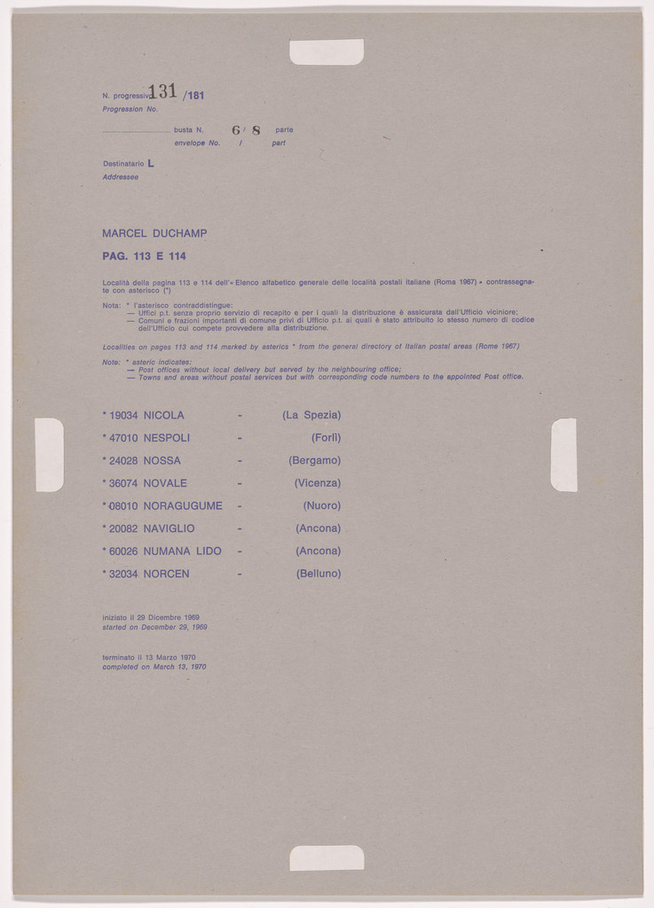 Postal Dossier (Dossier postale)
