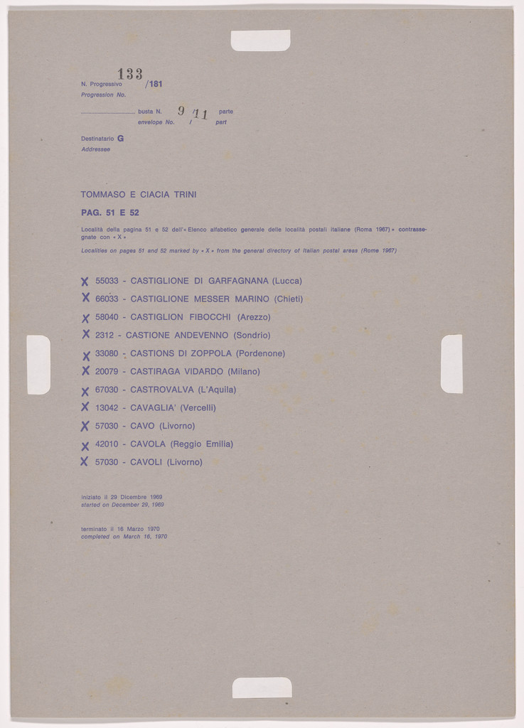 Postal Dossier (Dossier postale)