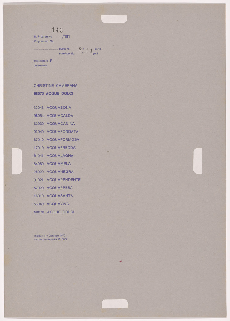 Postal Dossier (Dossier postale)