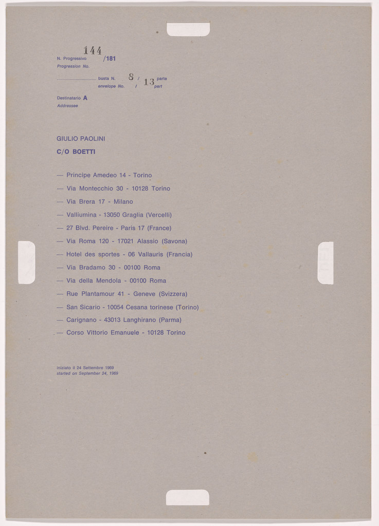 Postal Dossier (Dossier postale)