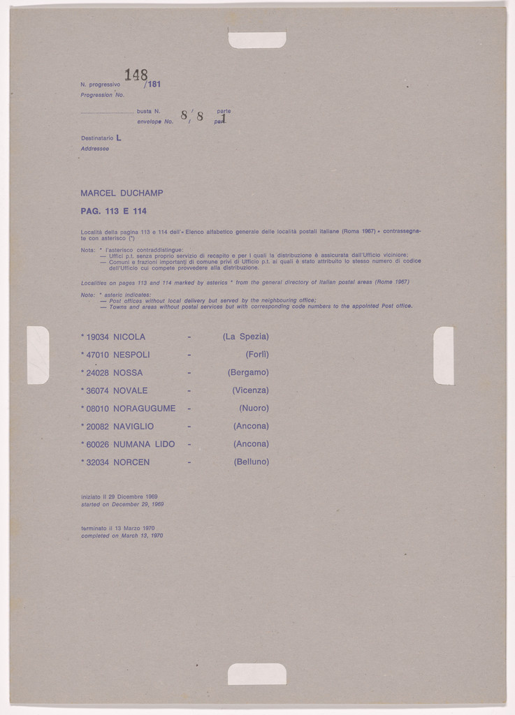 Postal Dossier (Dossier postale)